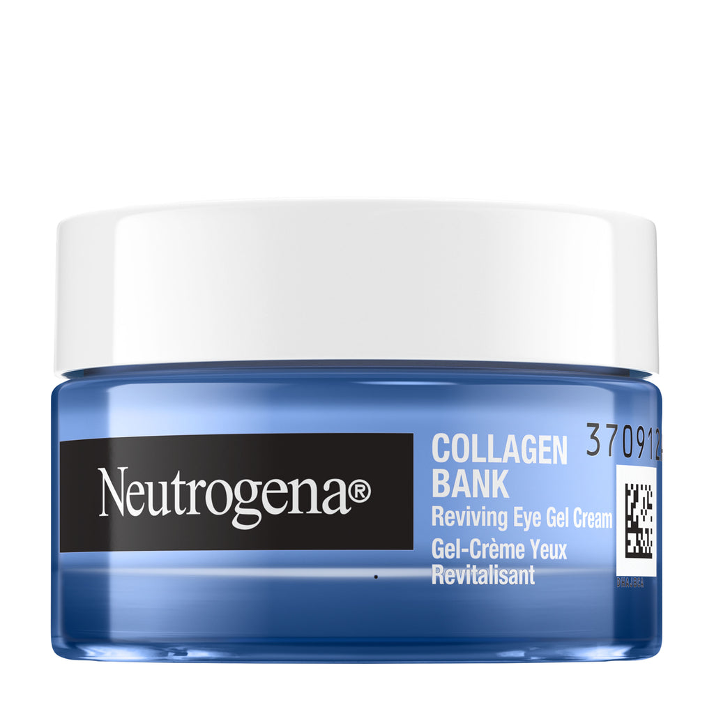 Neutrogena Collagen Bank eye gel cream jar on a white background