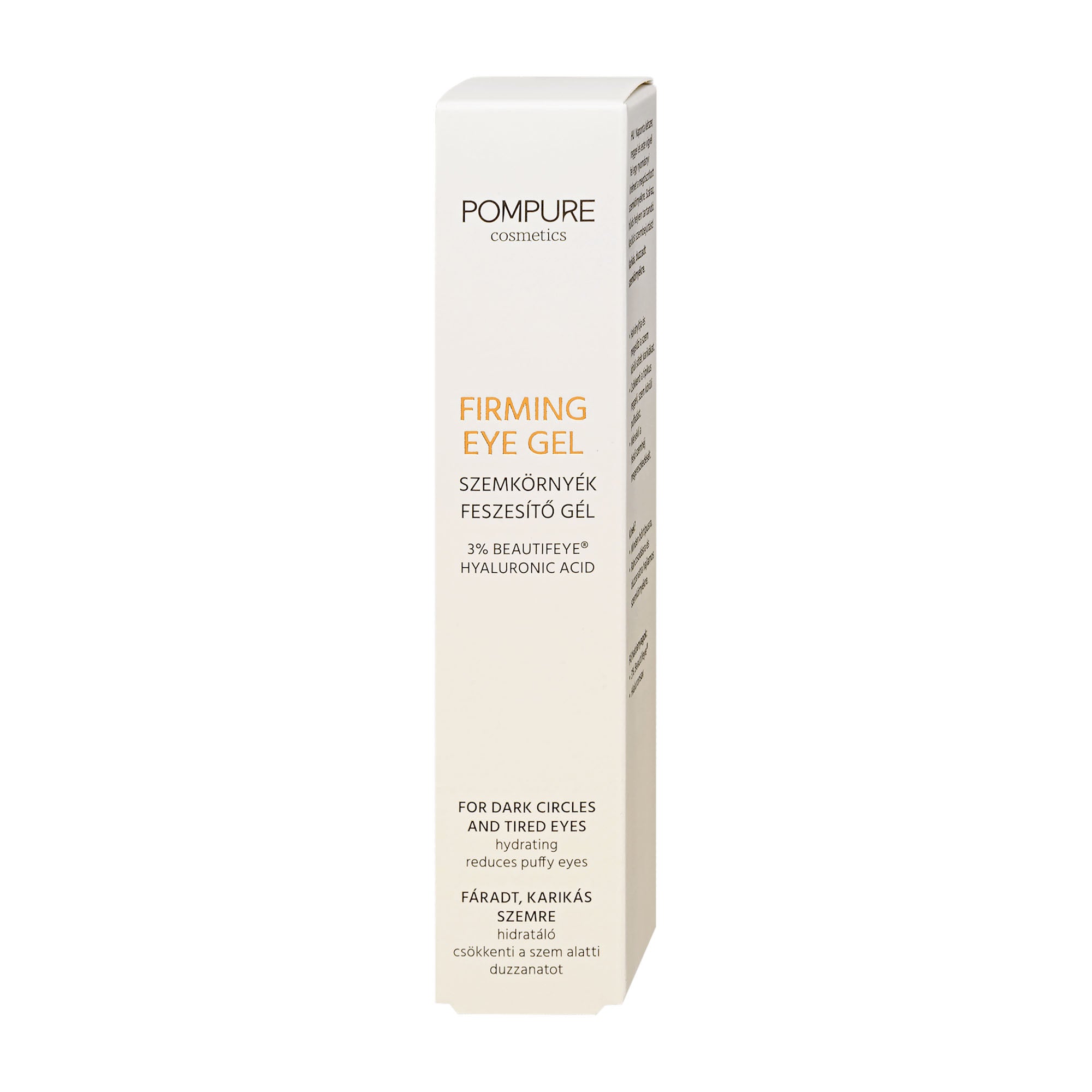 Pompure Firming Eye Gel packaging on a white background
