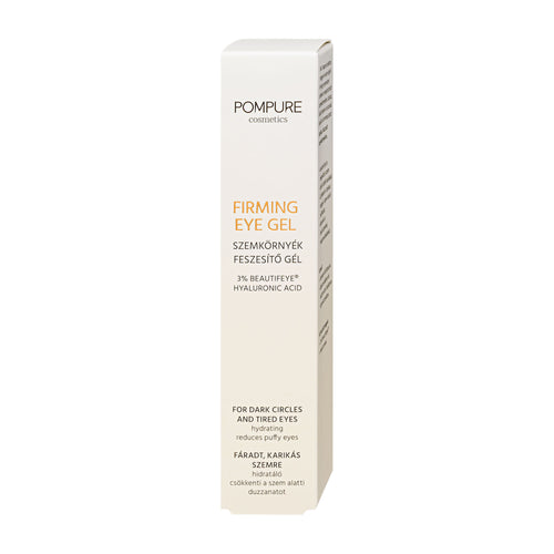 Pompure Firming Eye Gel packaging on a white background