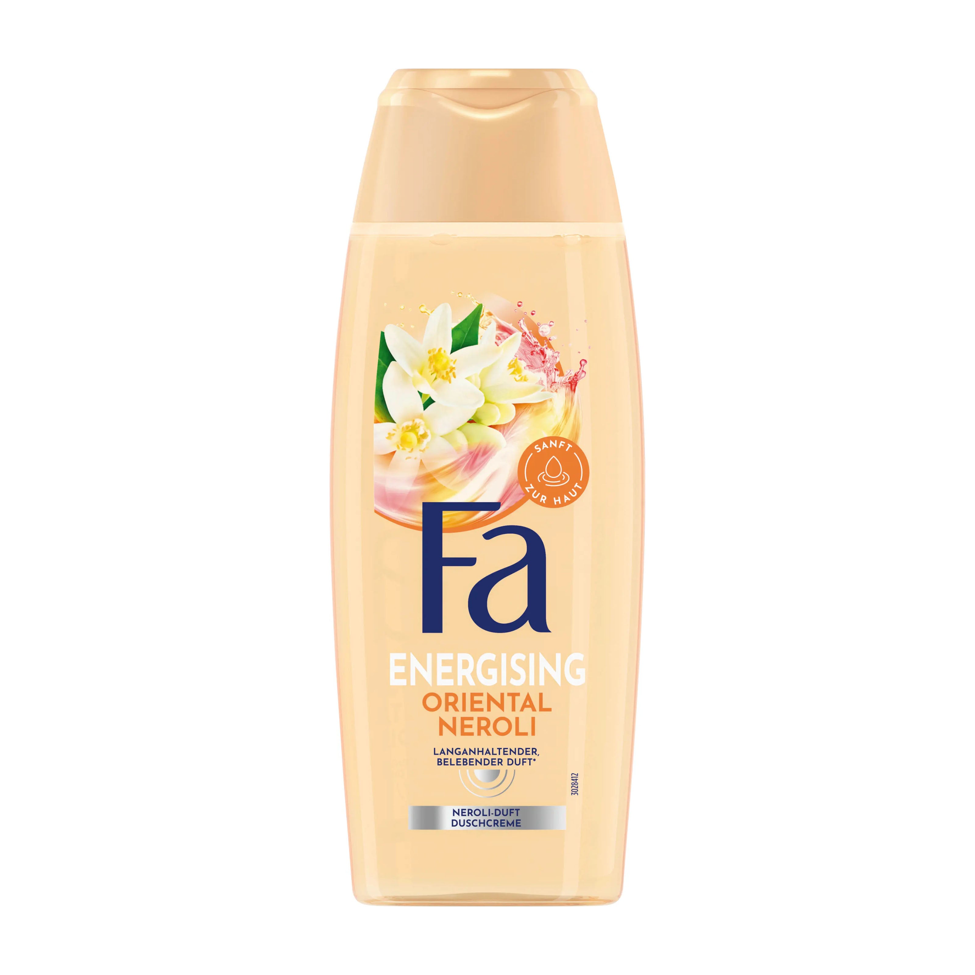 Fa Energising Oriental Neroli shower cream bottle with floral design on a white background