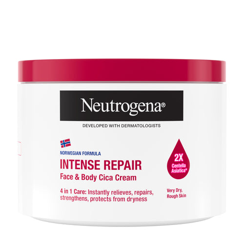 Neutrogena Intense Repair Face & Body Cica Cream jar on a white background