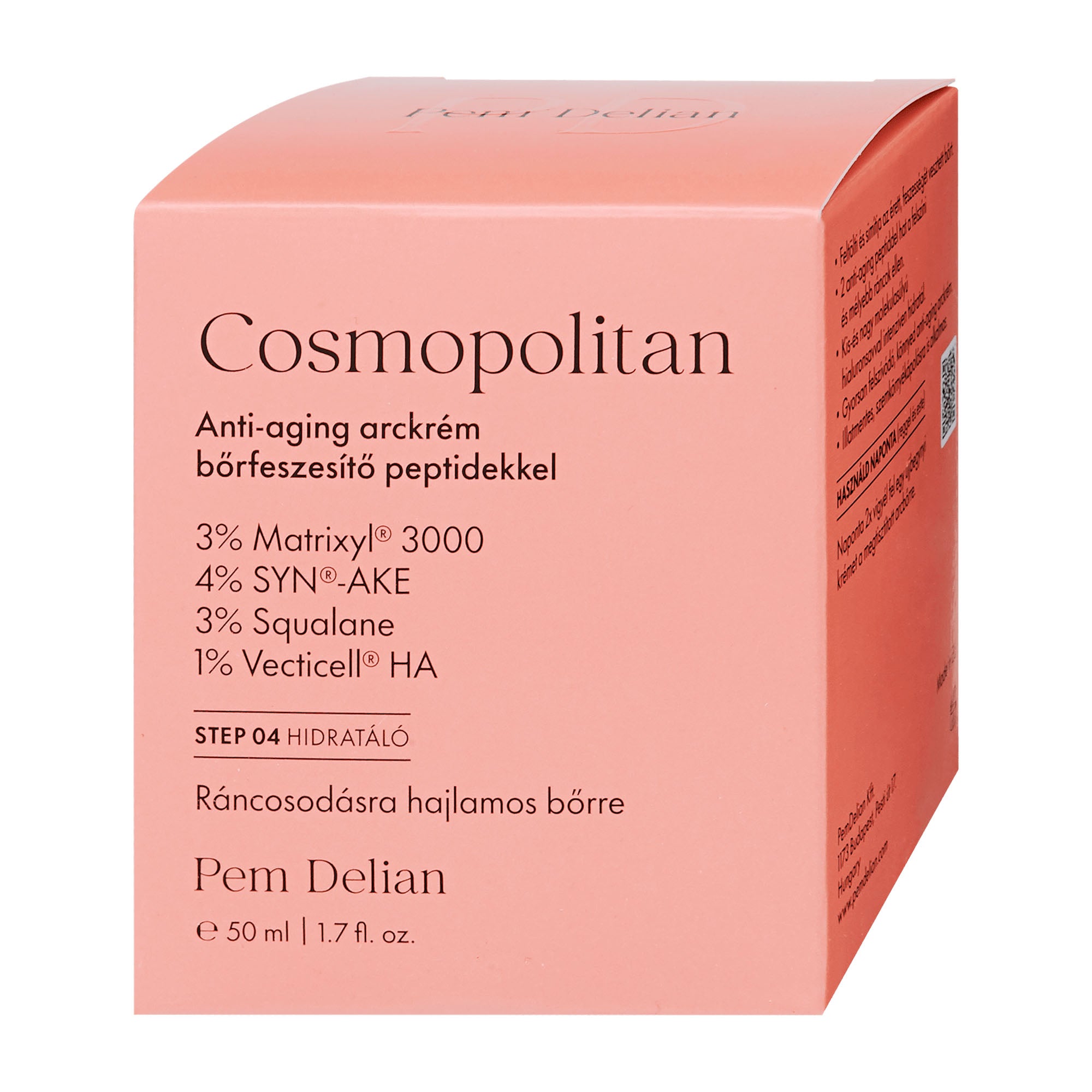 Pem Delian Crème visage anti-âge Cosmopolitan aux peptides raffermissants, 50 ml