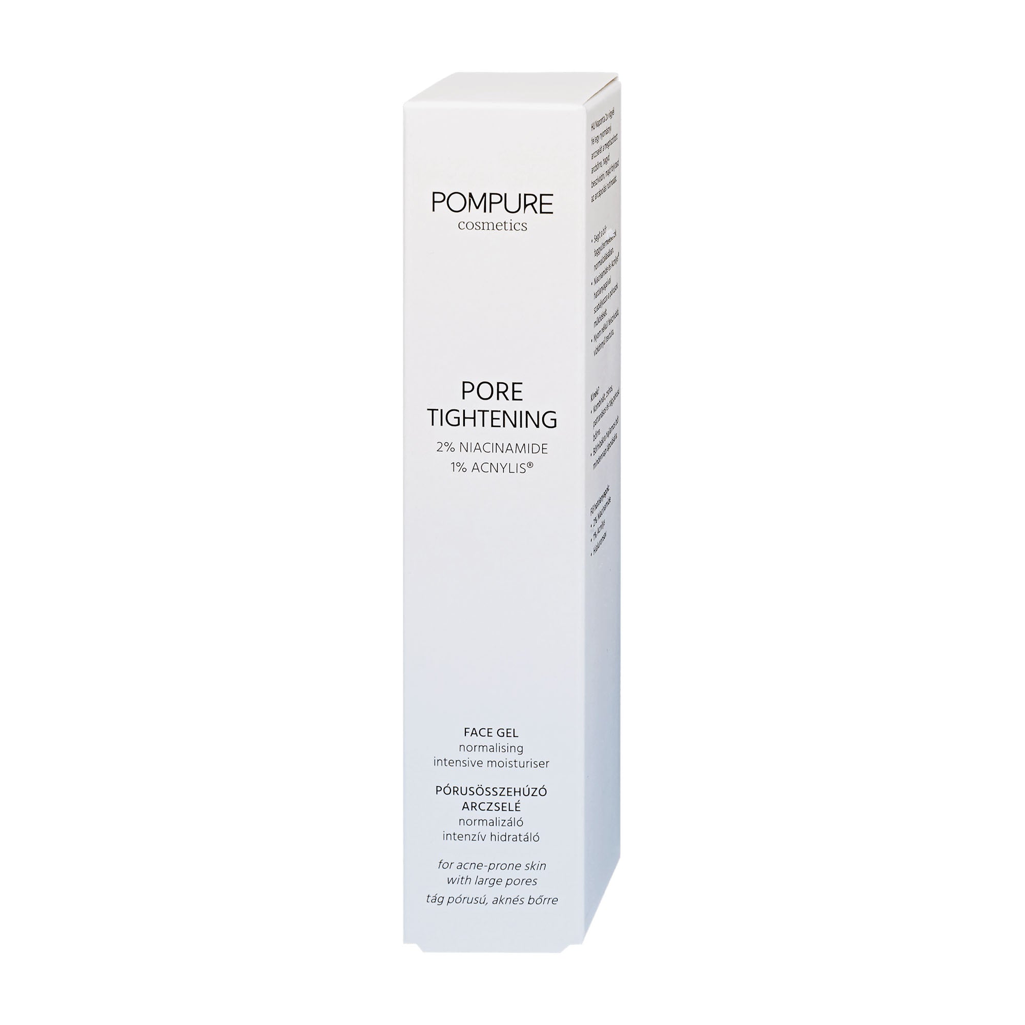 Pompure Pore Tightening Face Gel packaging on a white background