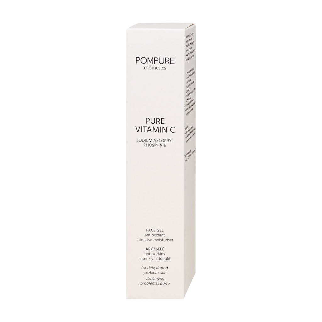 Pompure Pure Vitamin C face gel packaging on a white background
