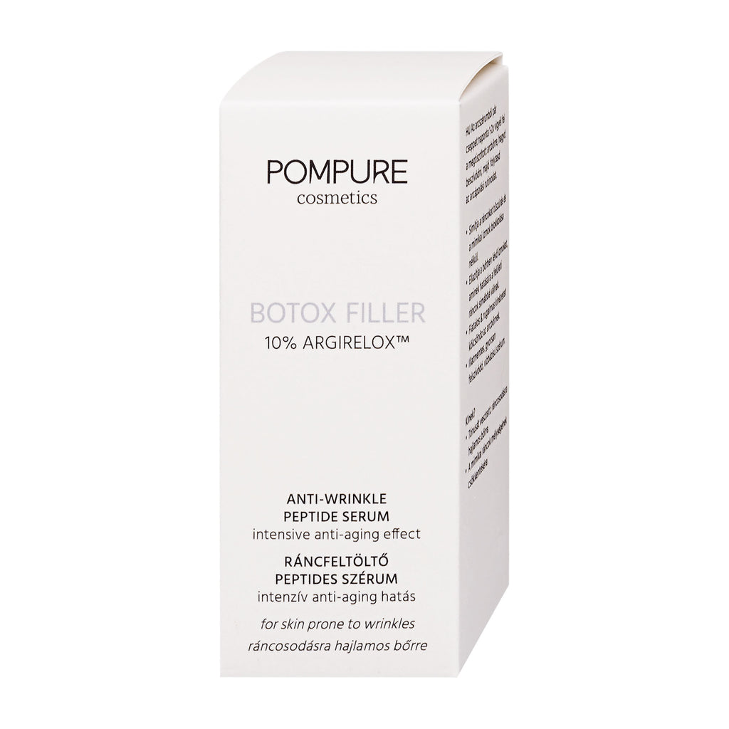 Pompure Botox Filler Anti-Wrinkle Peptide Serum packaging on a white background