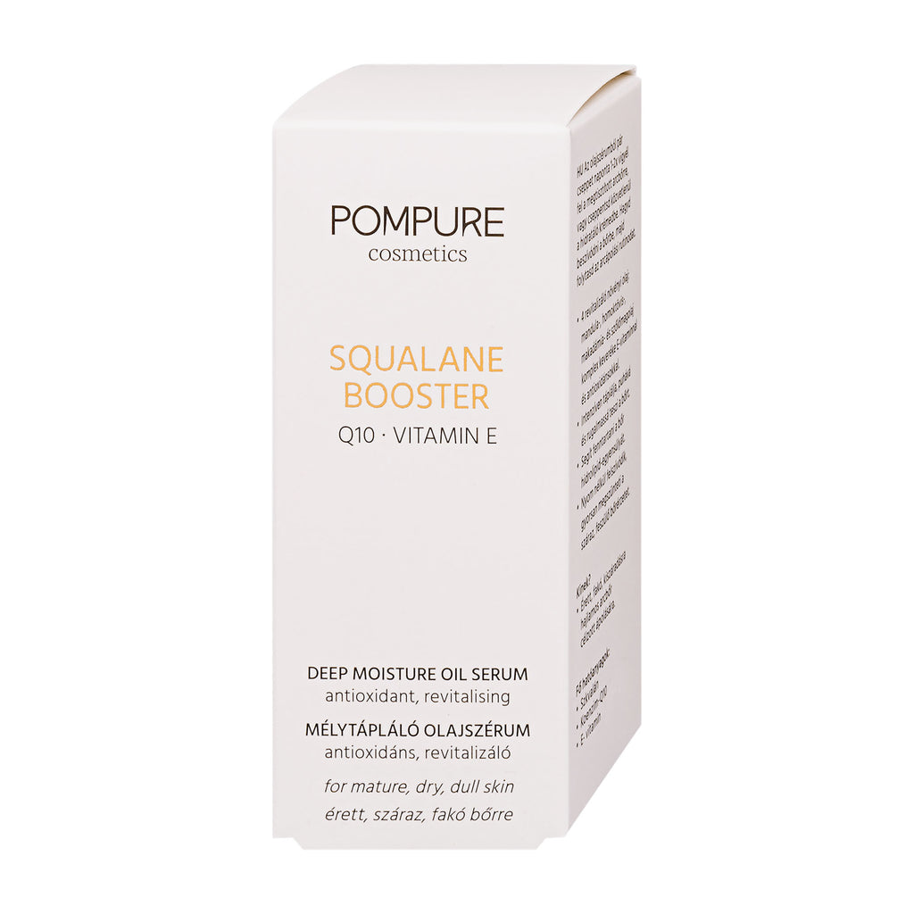 Pompure Squalane Booster Deep Moisture Oil Serum packaging on a white background
