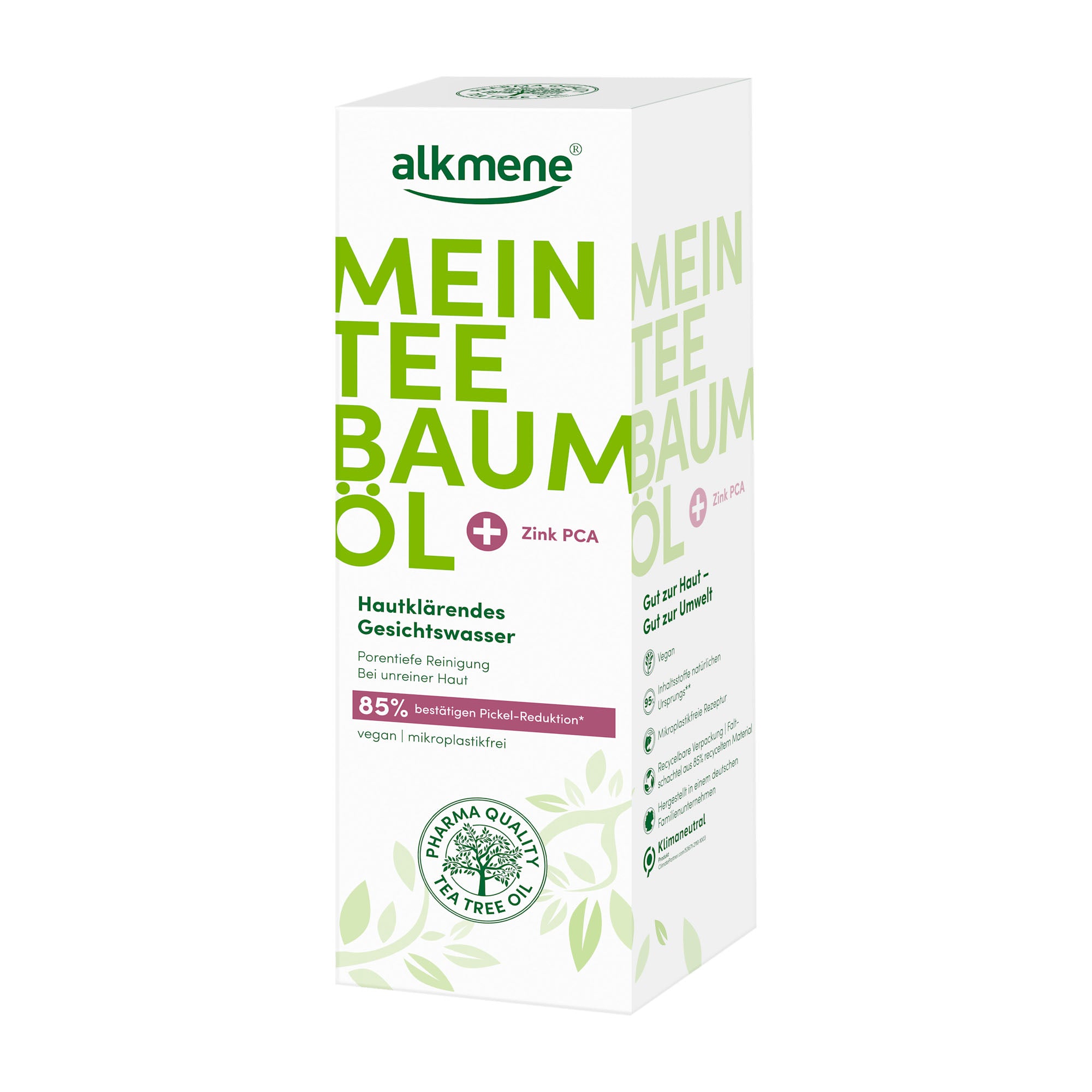 Alkmene Tea Tree Oil Clarifying Face Toner packaging on a white background