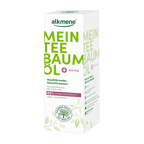 Alkmene Tea Tree Oil Clarifying Face Toner packaging on a white background