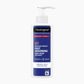 A white pump bottle of Neutrogena Fast Absorbing Hand Cream with a blue and white label, shown on a clean white background.