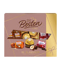Ferrero Die Besten classic pralines gift box with various chocolate items on a white background