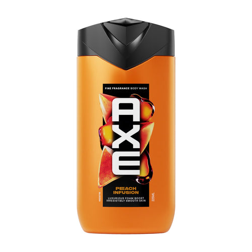 Axe Fine Fragrance Peach Infusion body wash bottle on a white background