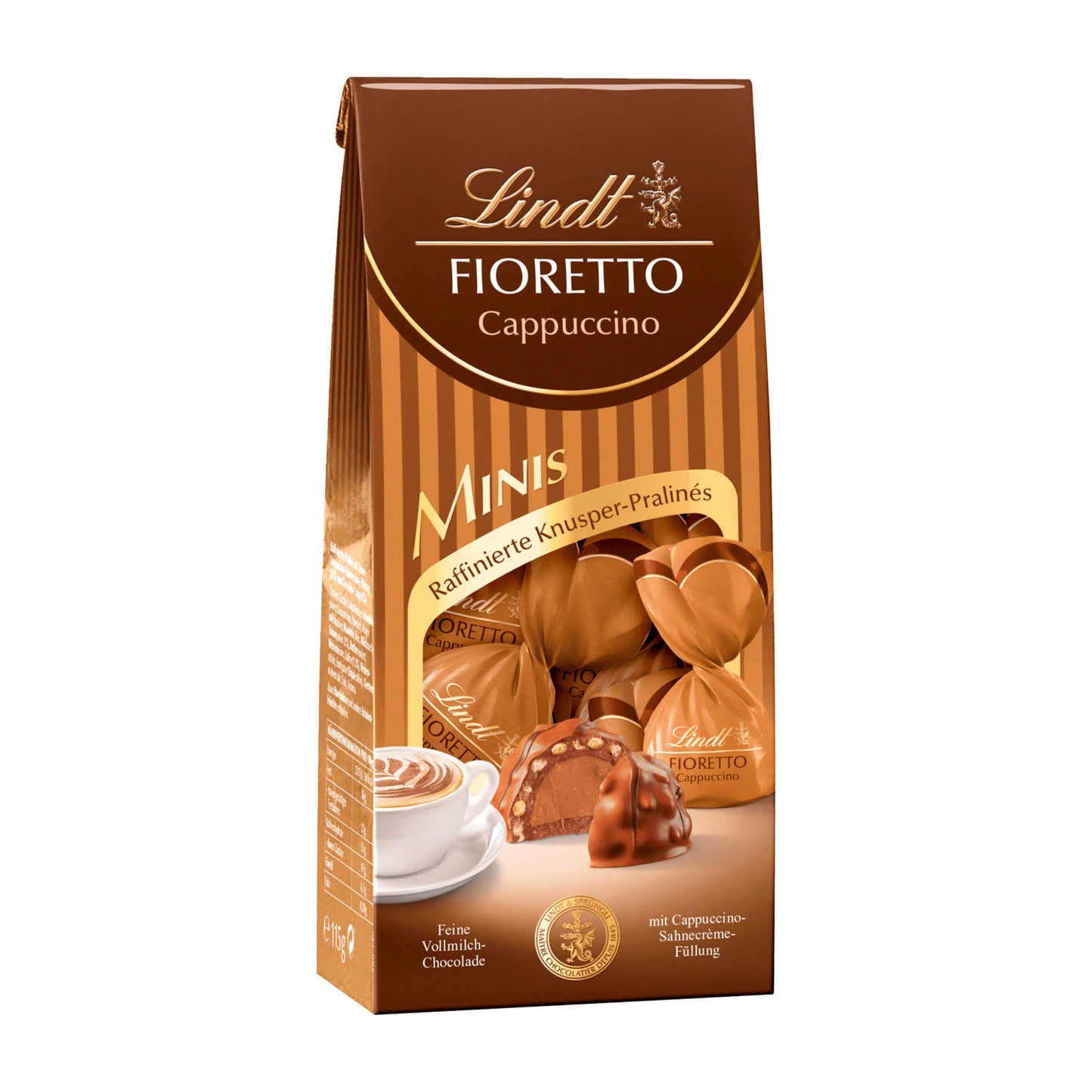 Lindt Fioretto Cappuccino Minis Milchschokoladenhäppchen, 115 g