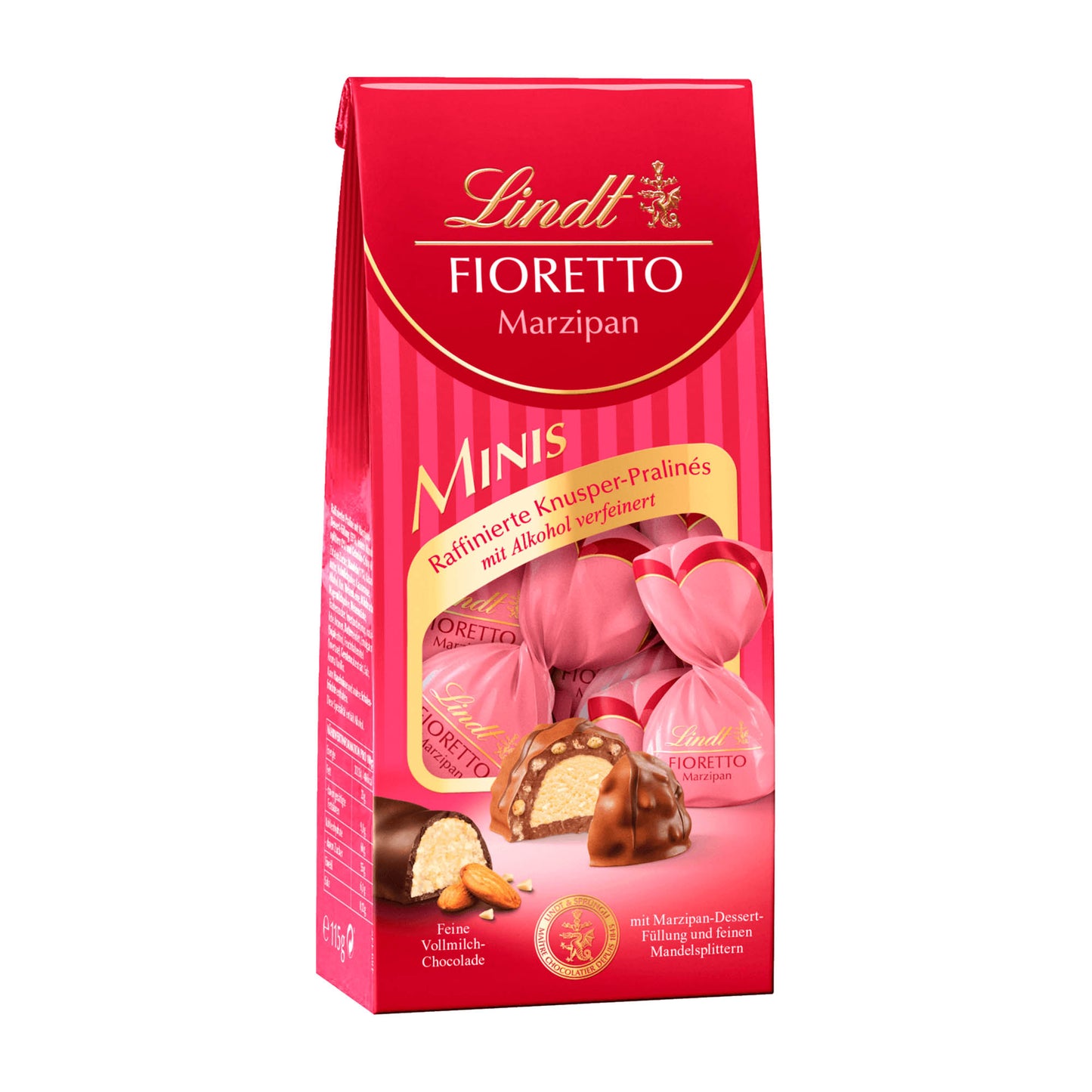 Lindt Fioretto Marzipan Minis Milchschokolade-Häppchen, 115 g