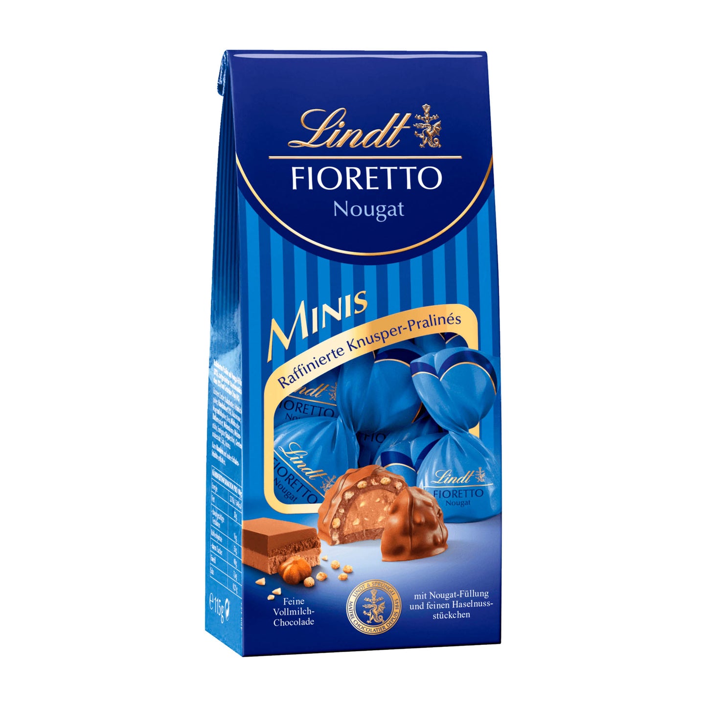 Lindt Fioretto Nougat Minis Milchschokoladenhäppchen, 115 g