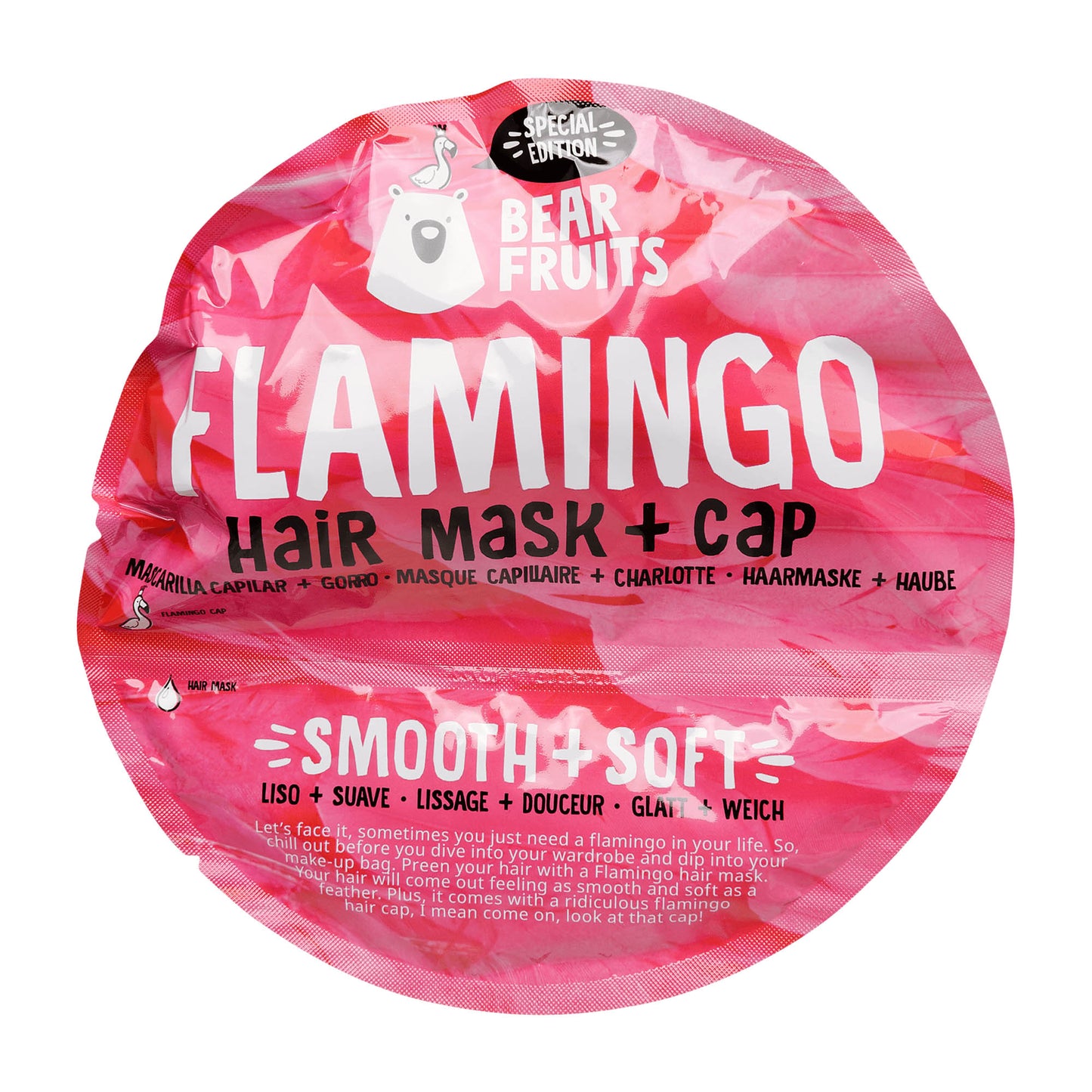 Bear Fruits Flamingo hair mask + cap, 20 mL