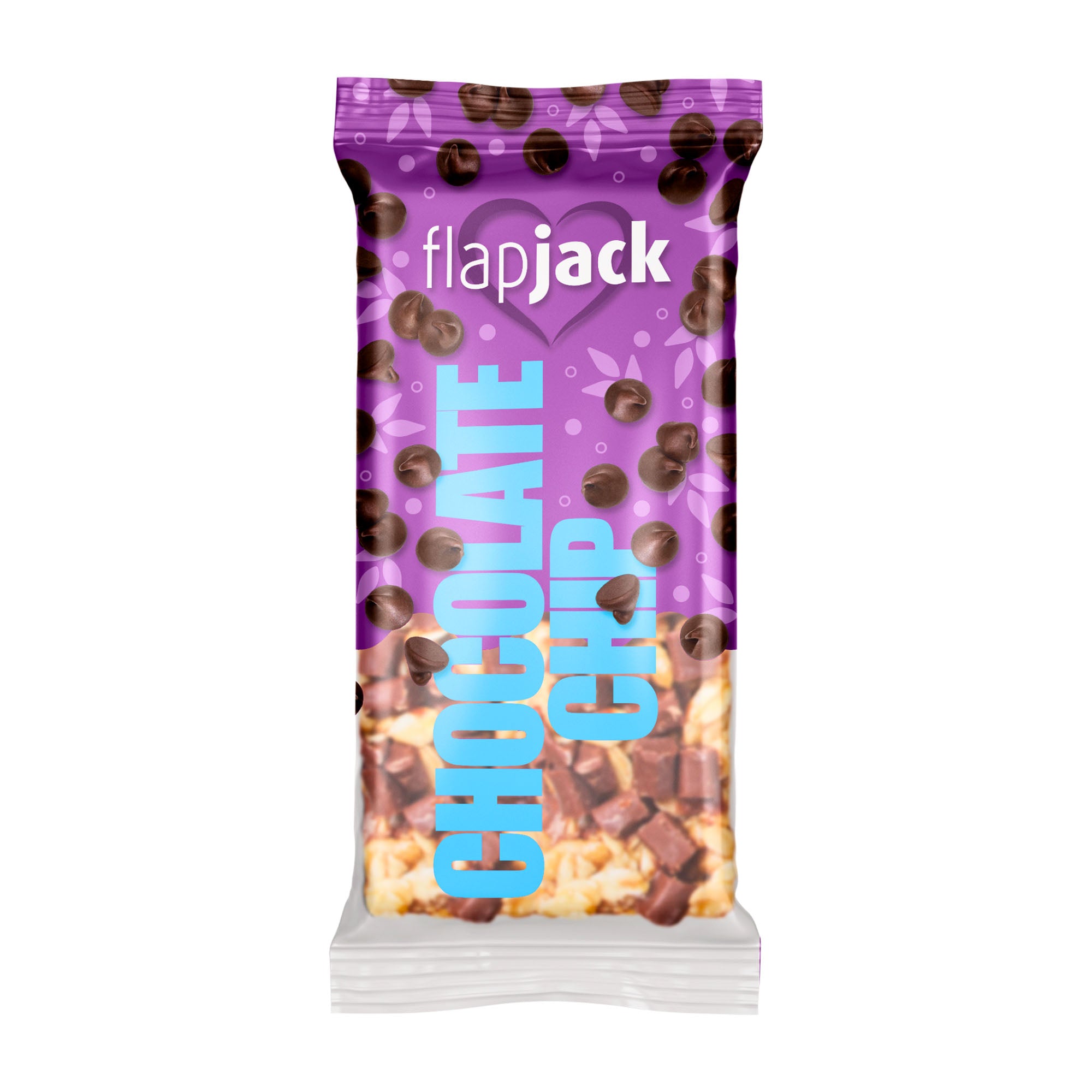 Flapjack Chocolate Chip Oat Bar packaging on a white background.