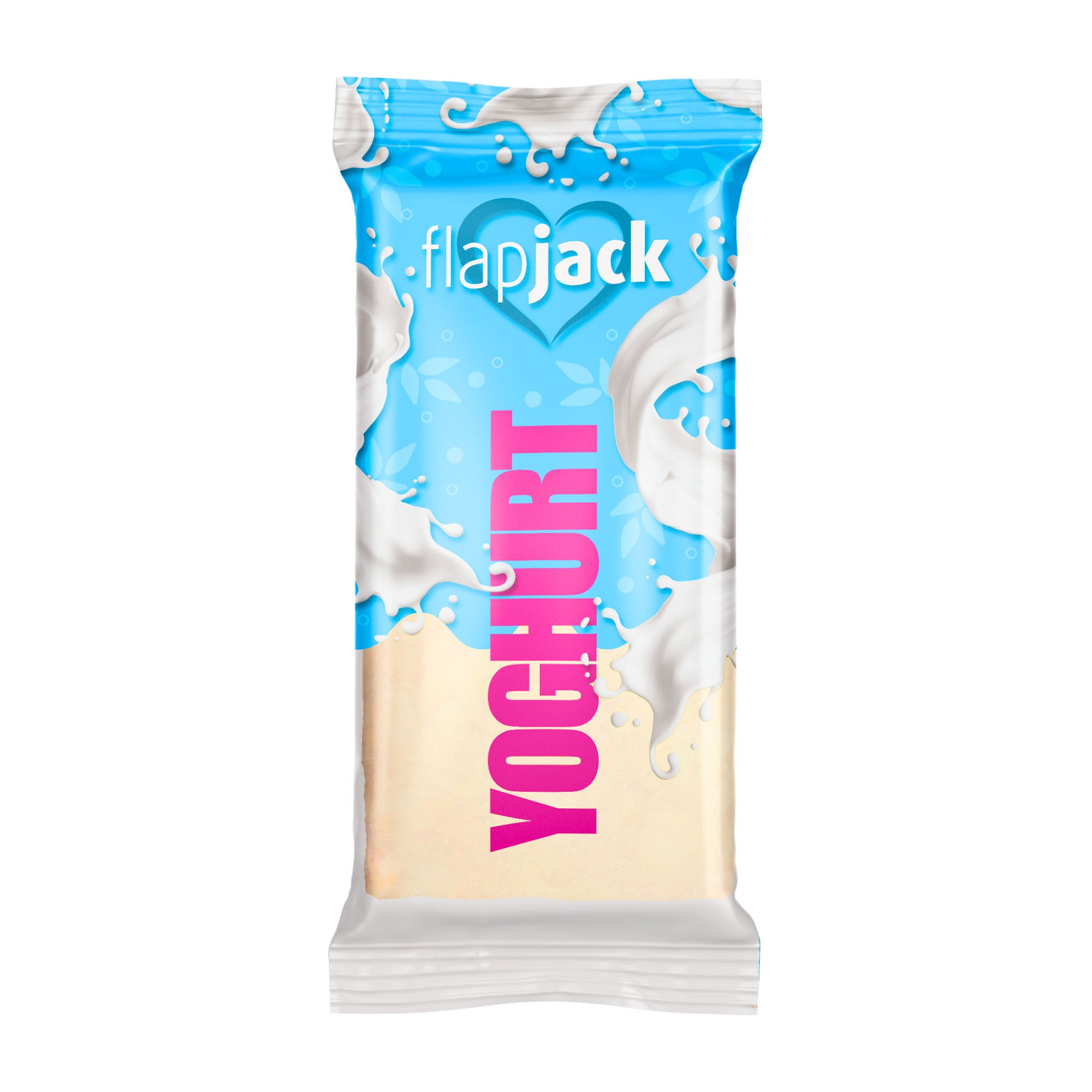 Flapjack Yoghurt oat bar packaging on a white background.