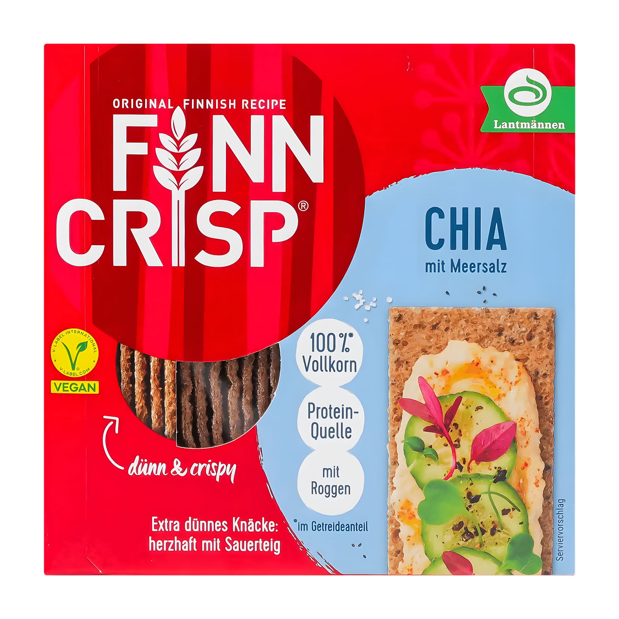 FinnCrisp Chia with Sea Salt Sourdough Rye Thins flat bread, 195 g