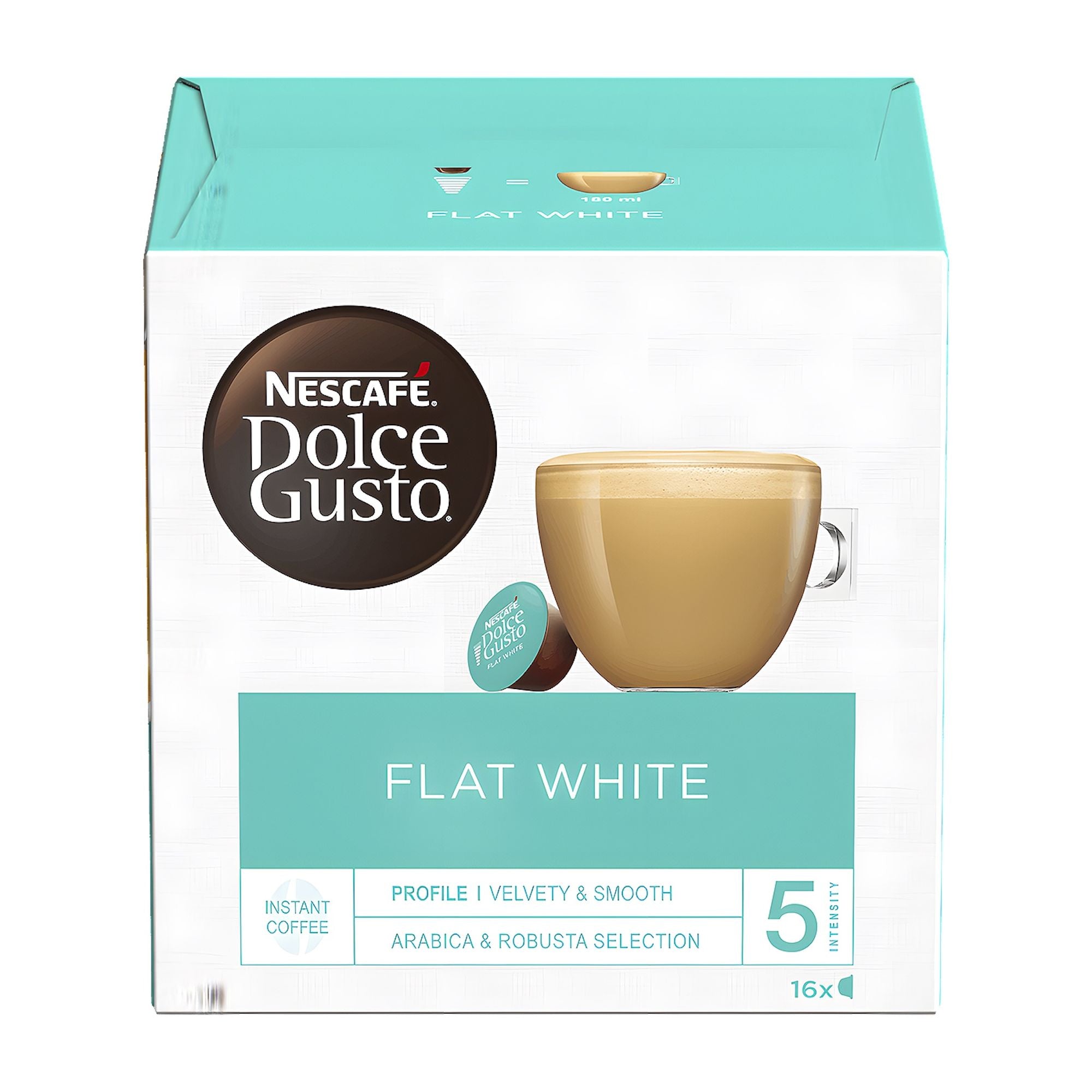 Nescafé Dolce Gusto Capsules de café Flat White, 16 tasses