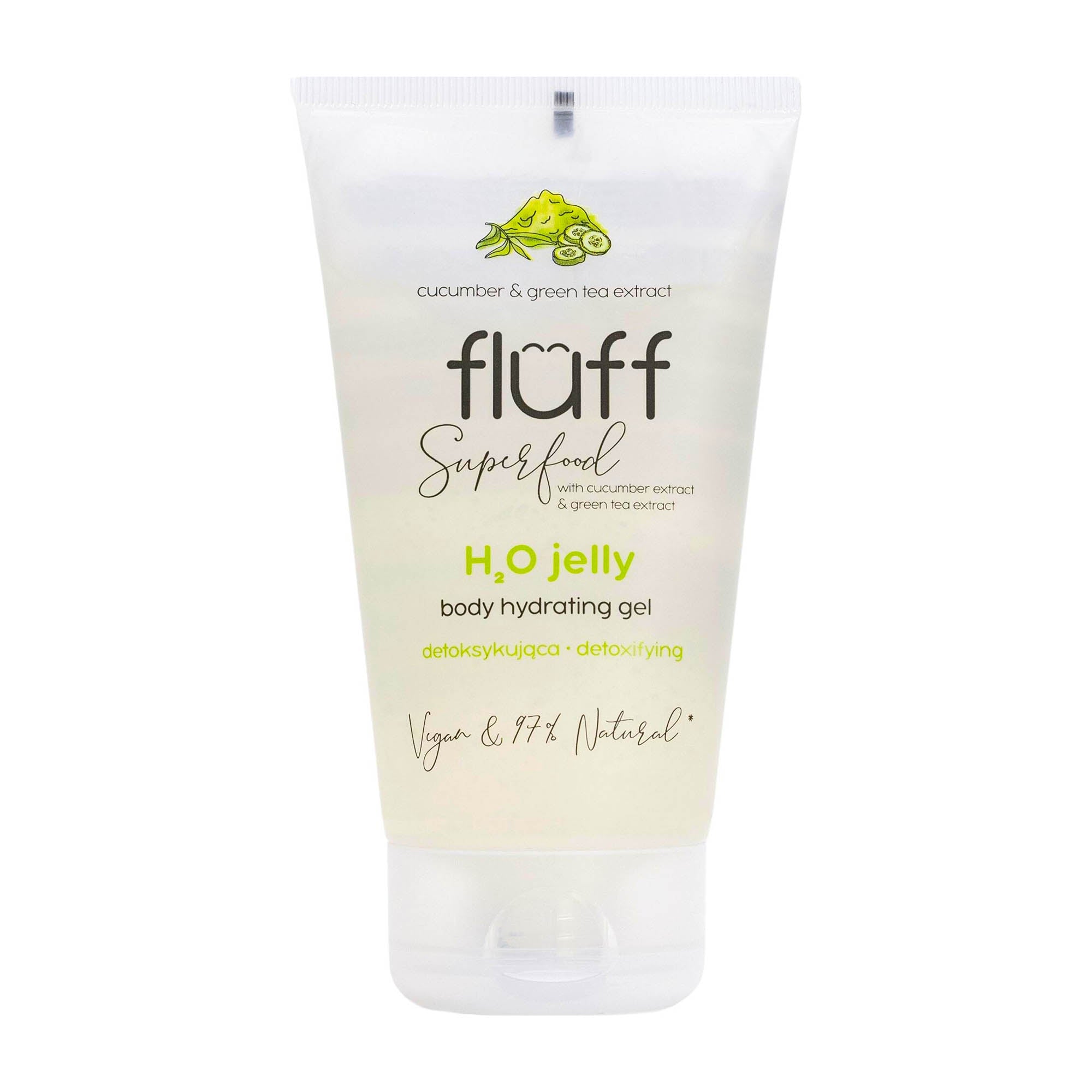Fluff H2O Jelly Feuchtigkeitsgel für den Körper mit Gurke und grünem Tee, 150 ml