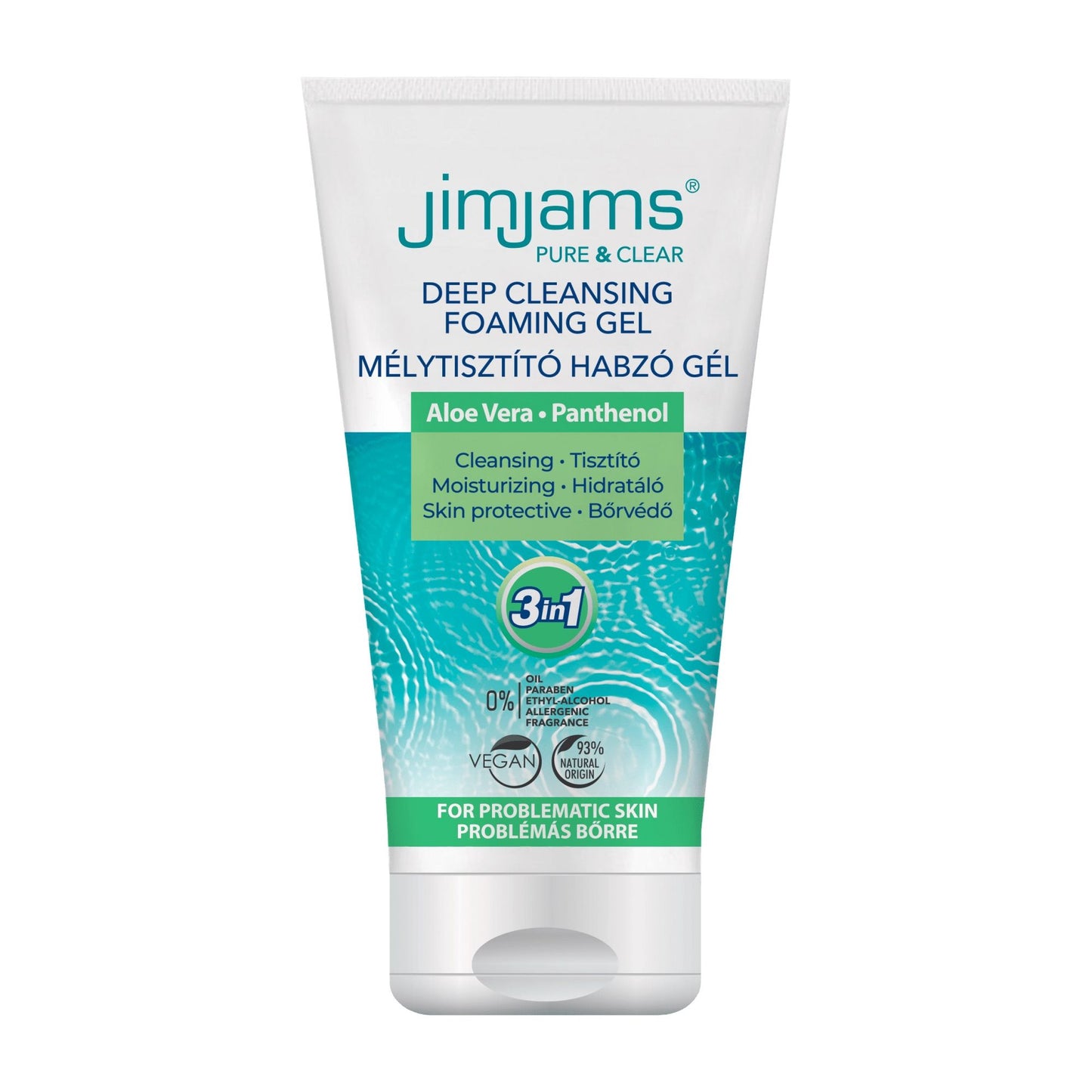 JimJams Pure & Clear deep cleansing foaming gel for problematic skin, 150 mL