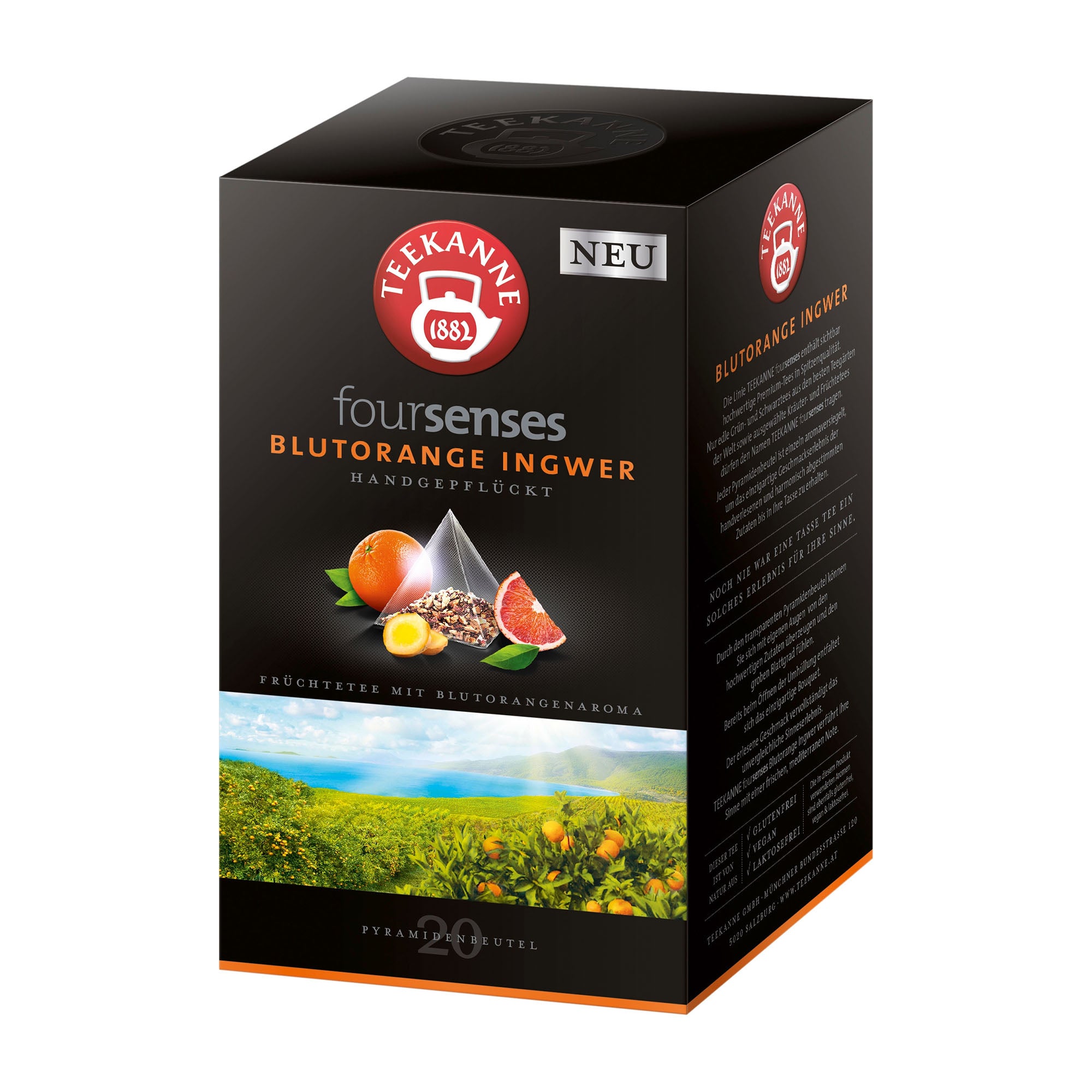 Teekanne foursenses Blood Orange - Ginger fruit tea, 20 Count