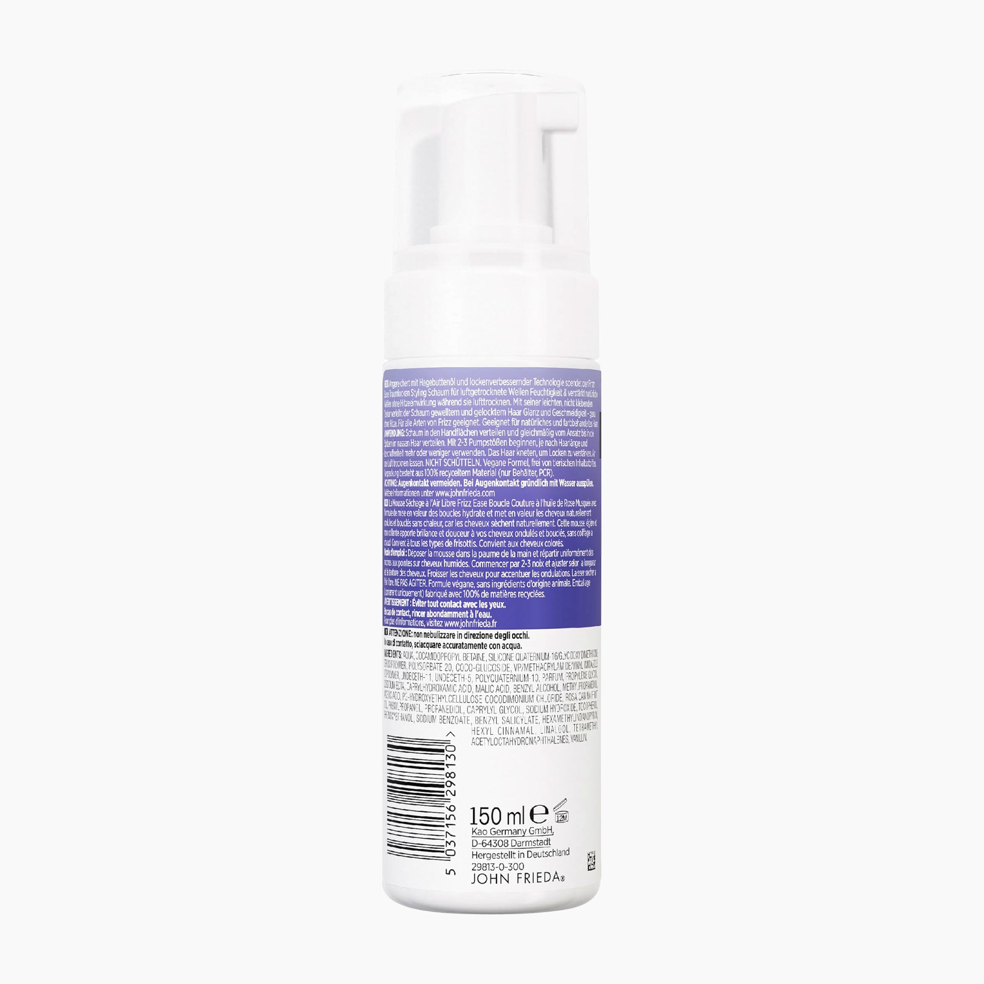 John Frieda Mousse séchage à l’air libre Boucles Couture FRIZZ EASE, 150 ml