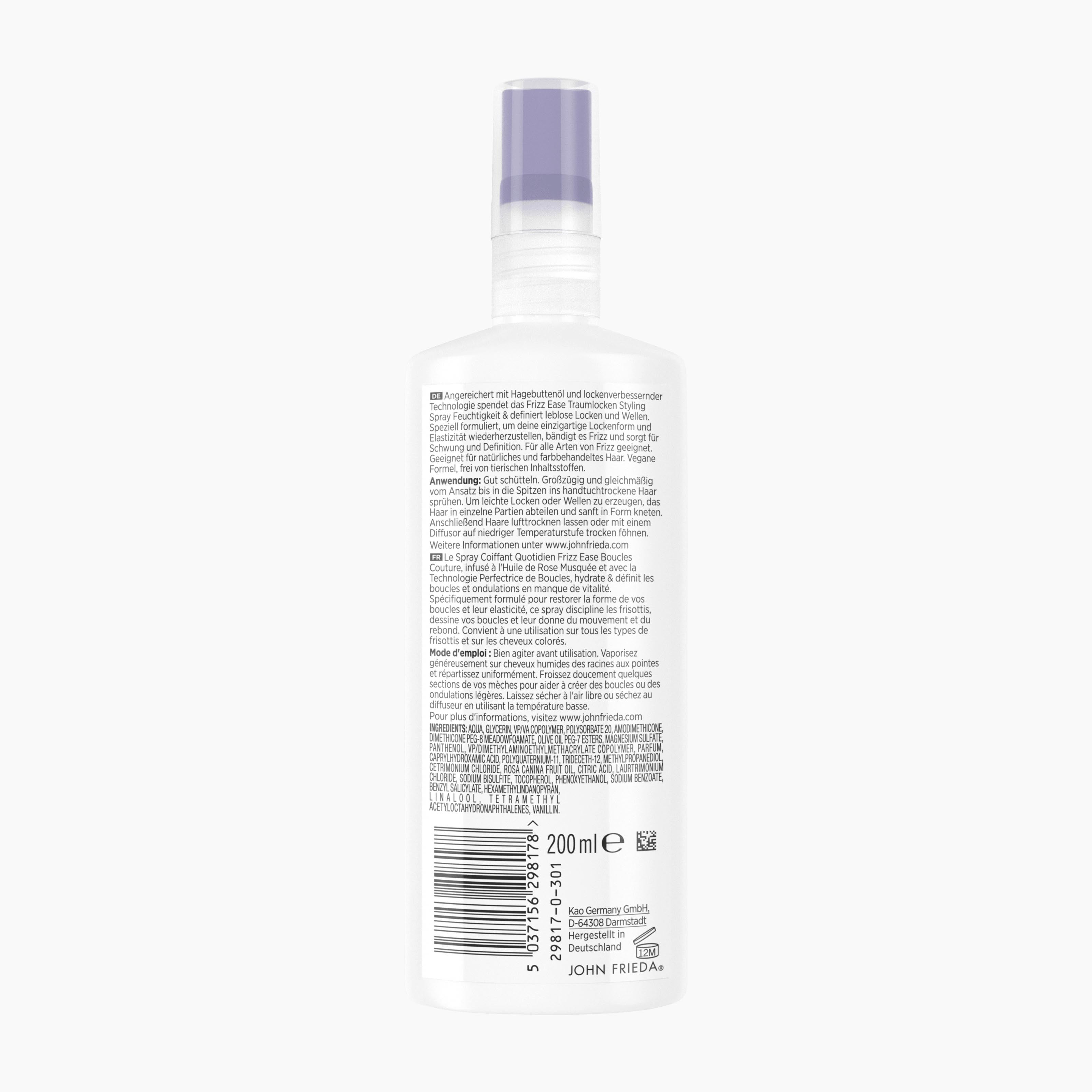 John Frieda Spray Coiffant Quotidien Boucles Couture FRIZZ EASE, 200 ml