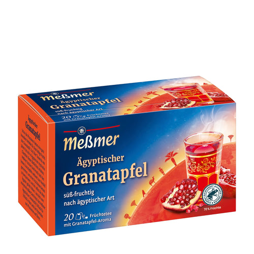 Messmer Egyptian Pomegranate fruit tea box on a white background