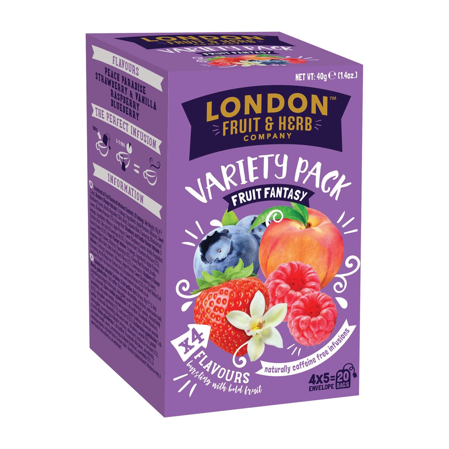 London Variety Pack Fruit Fantasy Früchtetee, 20 Stück