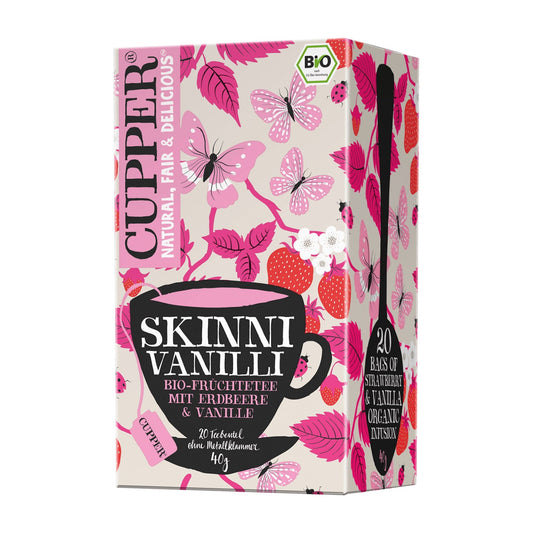 Cupper Skinni Vanilli strawberry & vanilla fruit tea, 20 Count