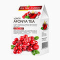 Tea Time Teahouse Cranberry Fruit Tea packaging featuring red cranberries, green leaves, and a cup of red tea on the front, with Hungarian text and a side panel showing a barcode.