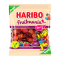 A package of Haribo Fruitmania Berry Fruit Gummy, featuring various berry-colored gummy candies and the Haribo logo with a cartoon bear.