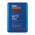 Blue packaging of Fudge Urban Matte Up Super Strong Hold Matte Wax on a white background