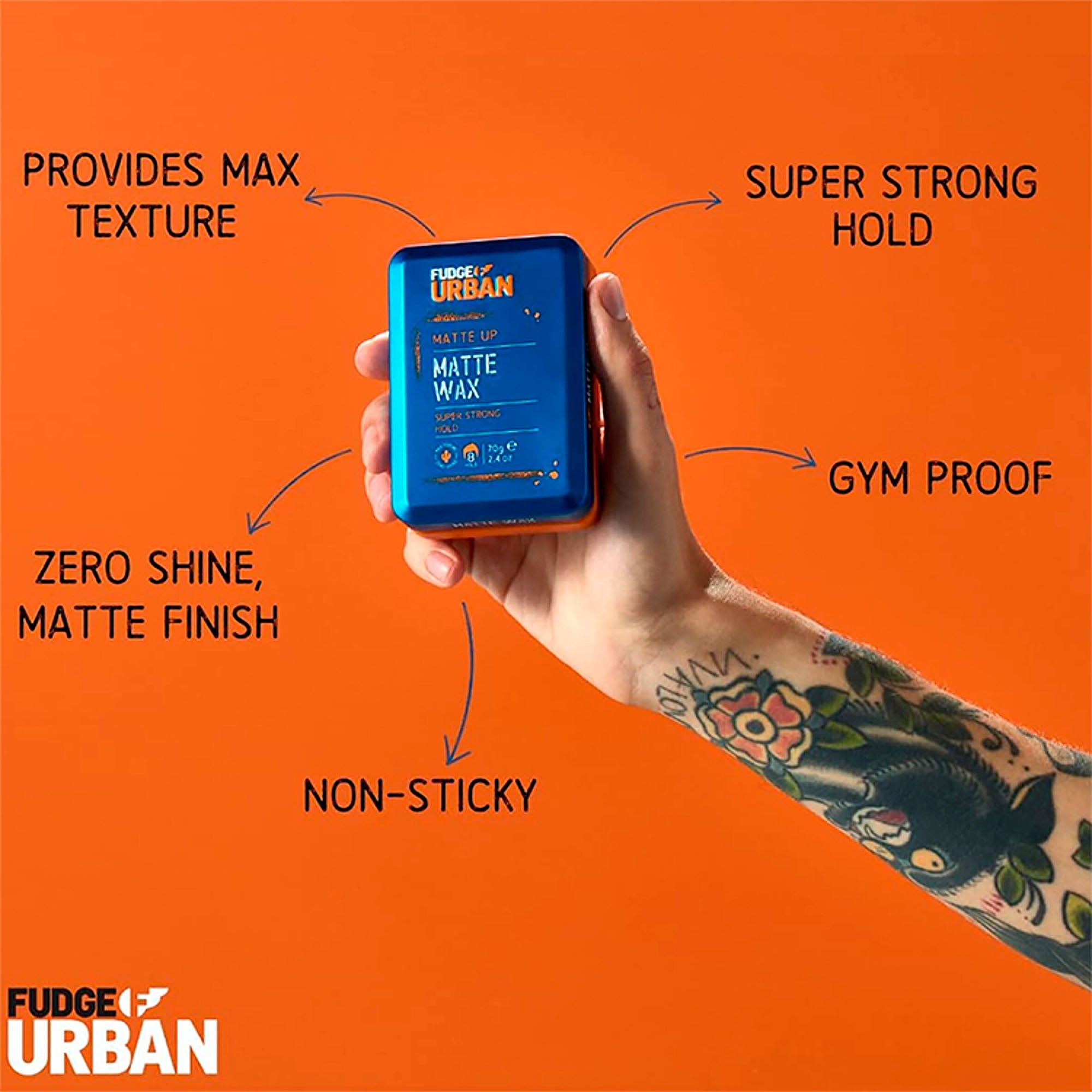 Fudge Urban Matte Up Super Strong Hold Matte Wax, 70 g