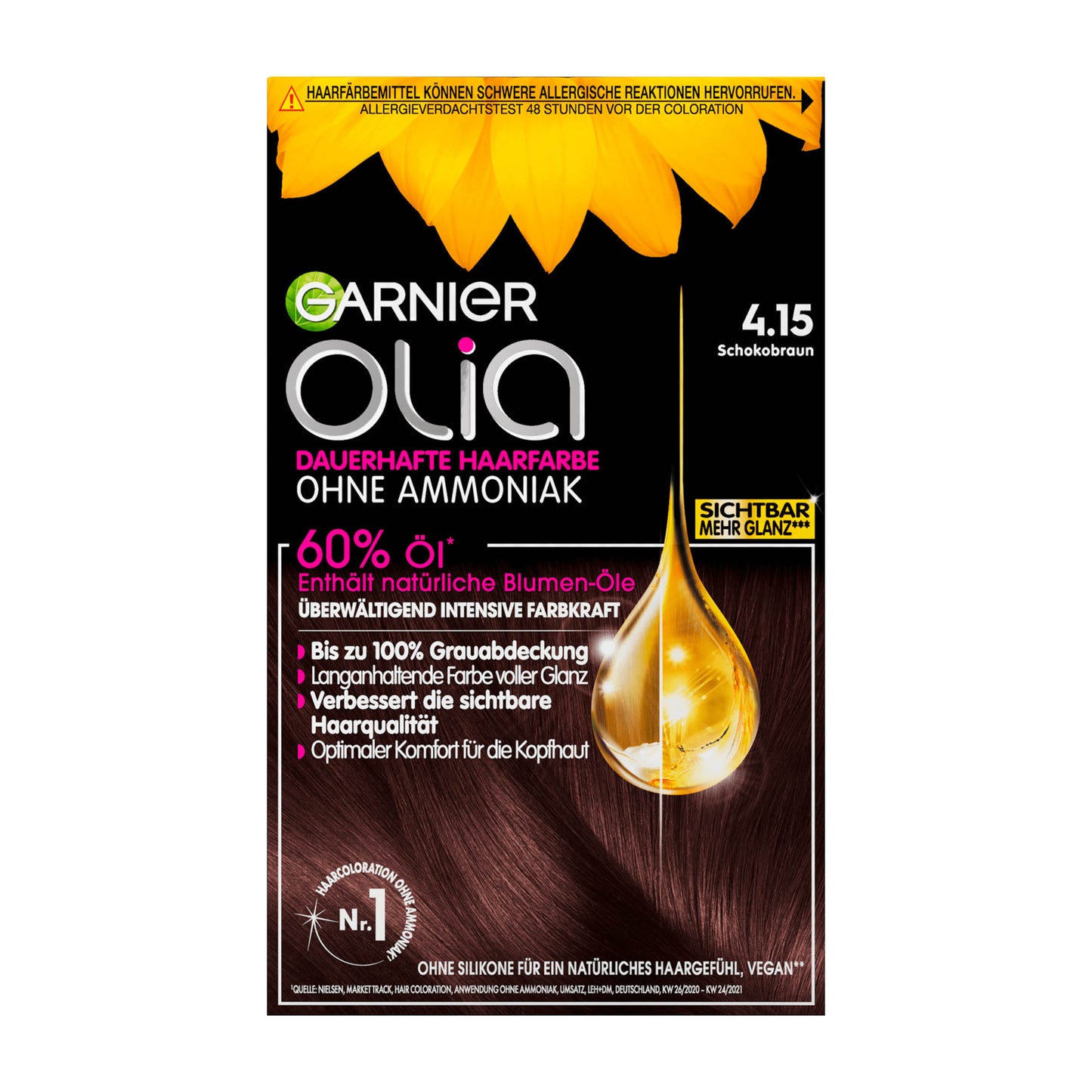 Garnier Olia 4.15 Iced Chocolate permanent hair color