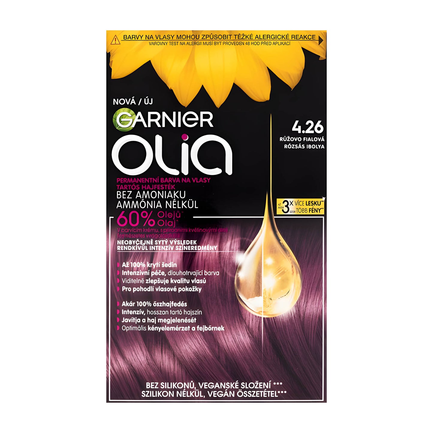 Garnier Olia 4.26 Rosy Violet permanent hair color