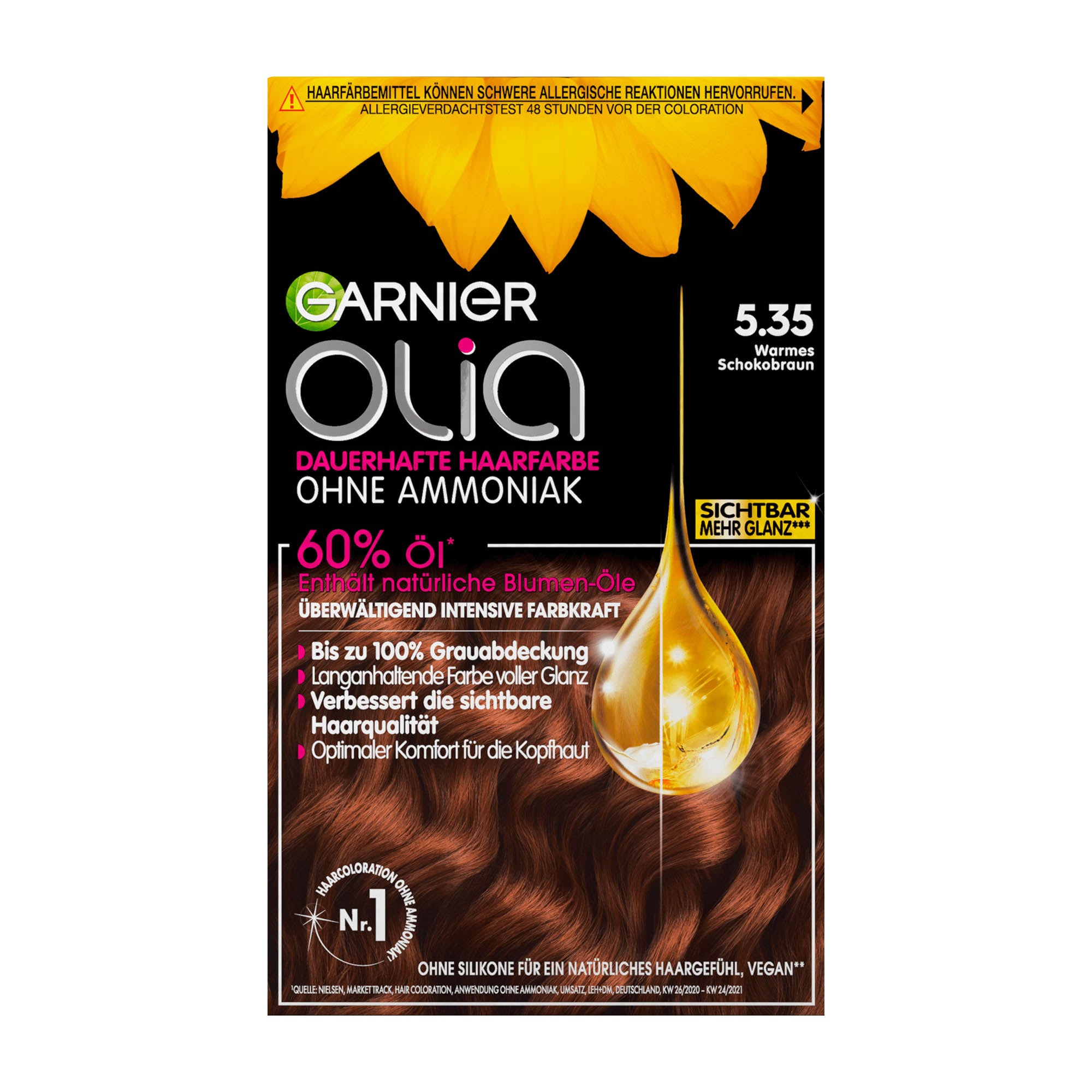 Garnier Olia 5.35 Châtain Chocolat Chaud Coloration permanente