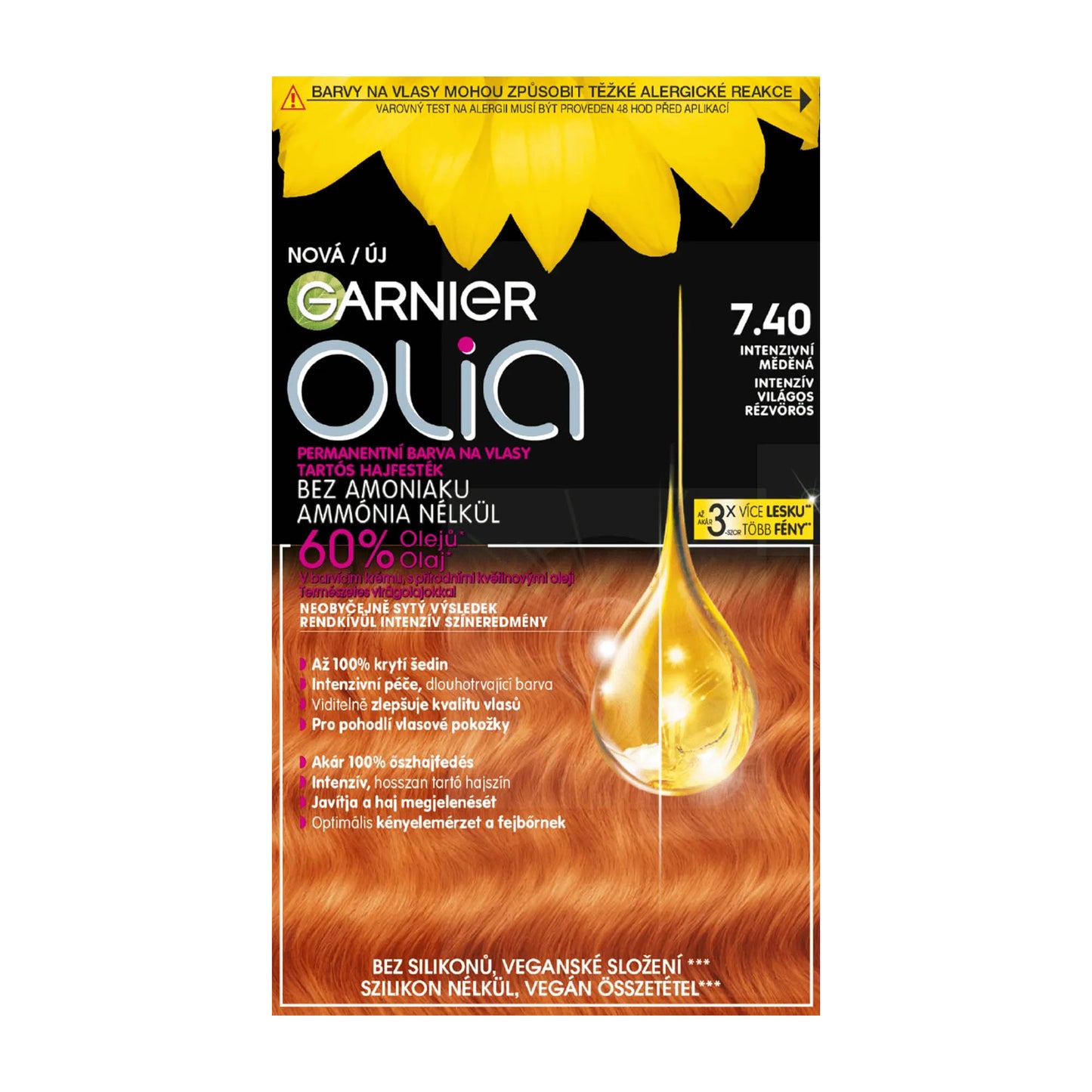 Garnier Olia 7.40 Intensive Light Copper Red permanent hair color