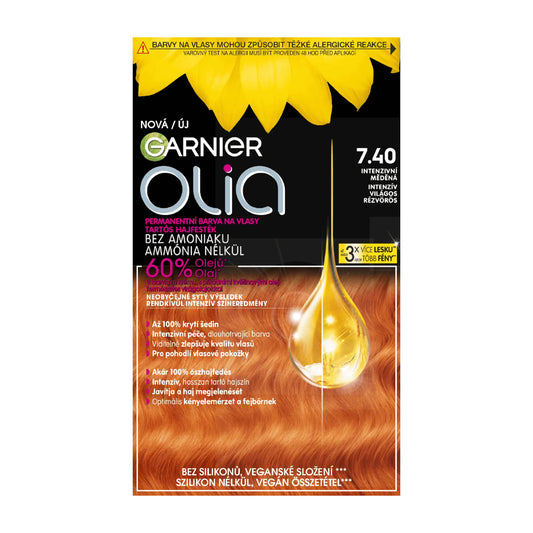 Garnier Olia 7.40 Intensive Light Copper Red permanent hair color