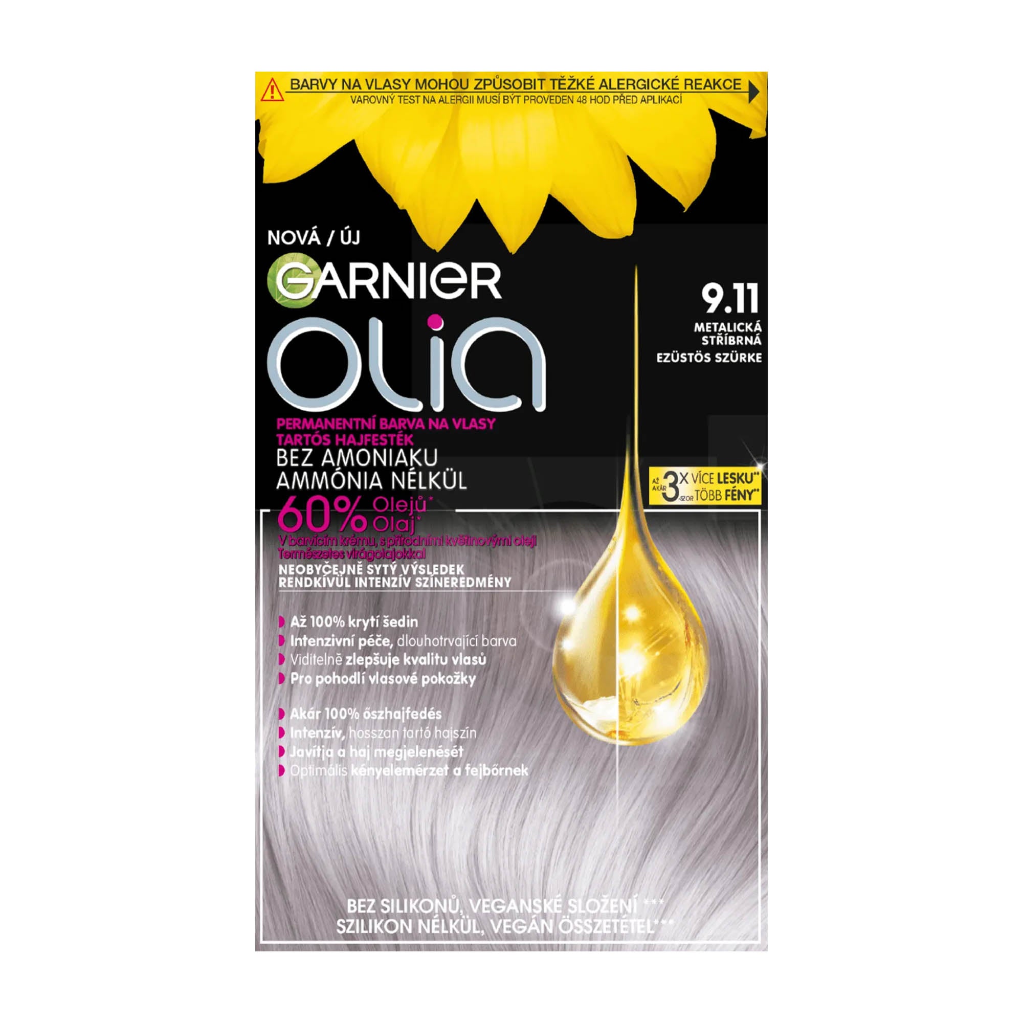 Garnier olia 9.11 Silver Smoke permanent hair color