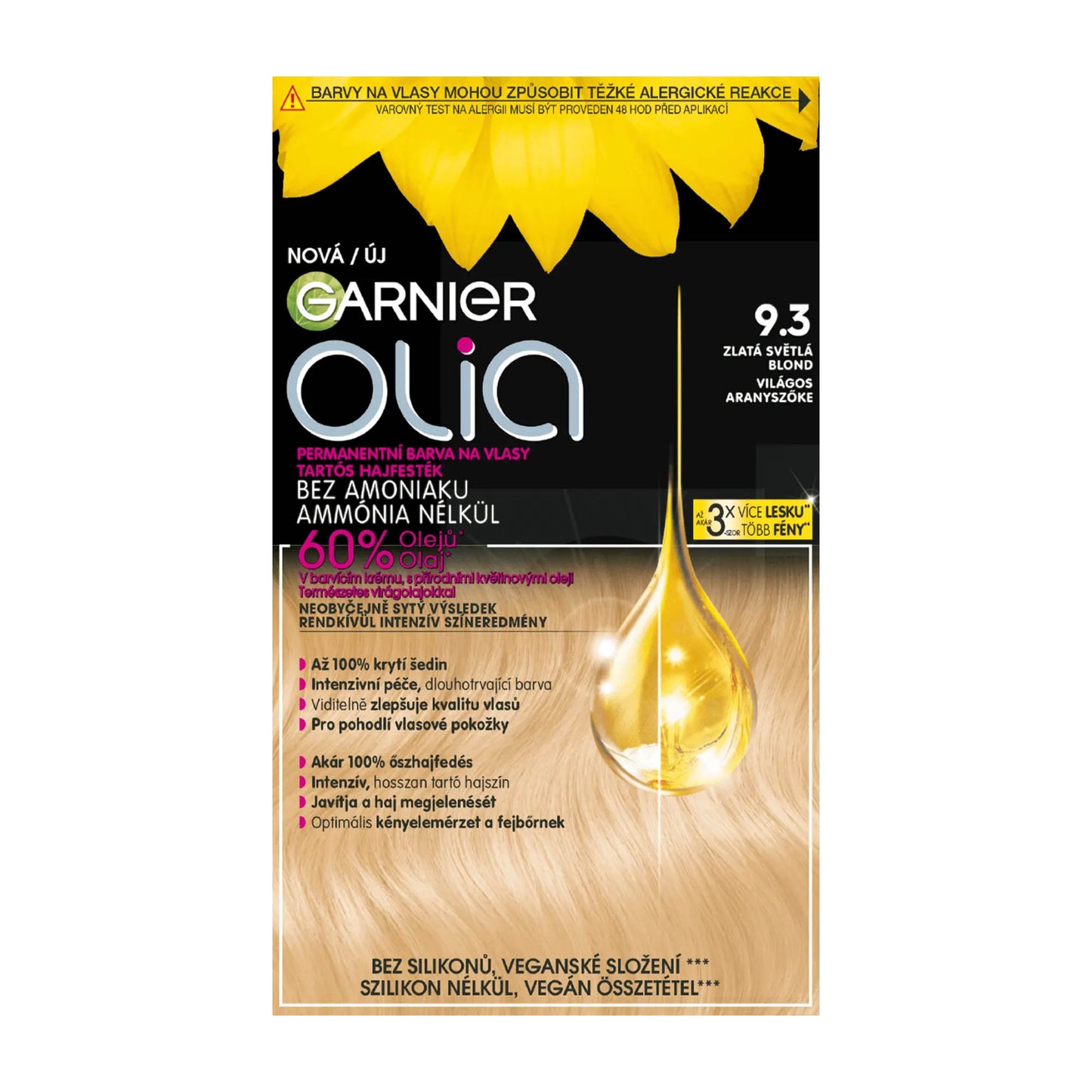 Garnier Olia 9.3 Light Golden Blonde permanent hair color