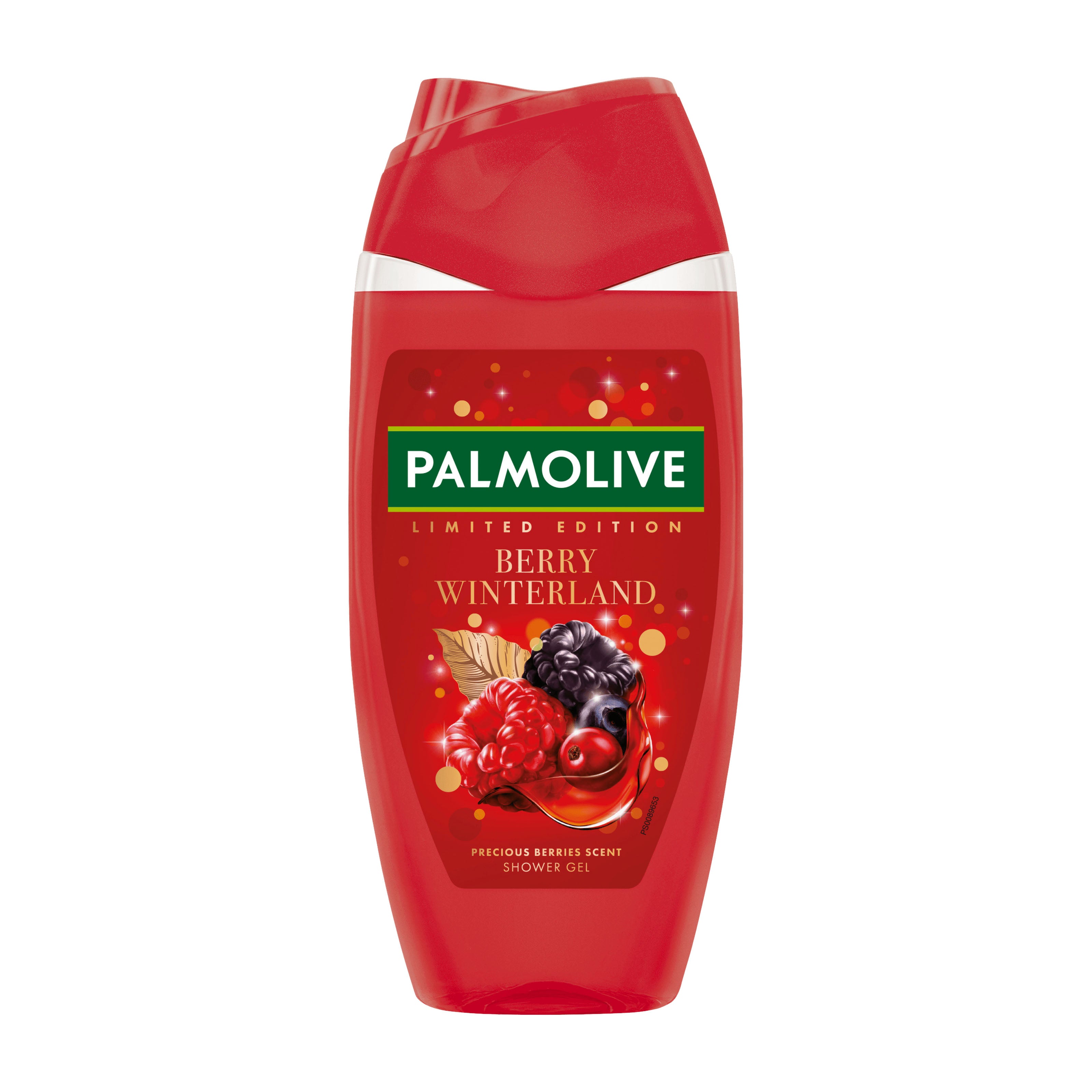 Palmolive Berry Winterland shower gel bottle on a white background