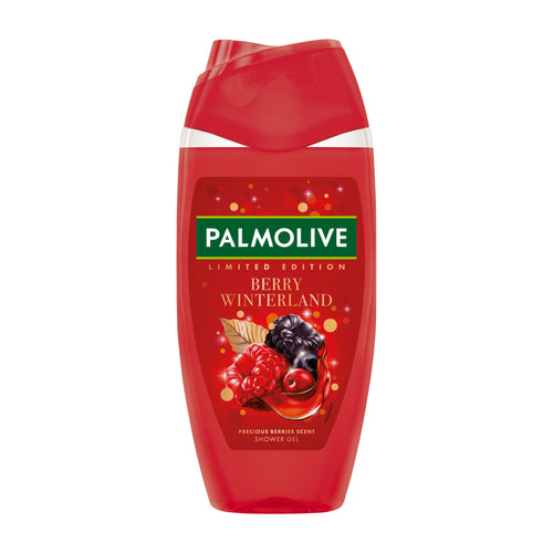 Palmolive Berry Winterland shower gel bottle on a white background