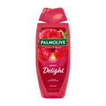 Palmolive Sweet Delight shower gel bottle with raspberry design on a white background