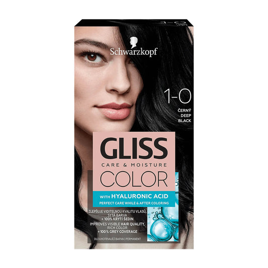 Schwarzkopf Gliss Color 1-0 Tiefschwarz permanente Haarfarbe