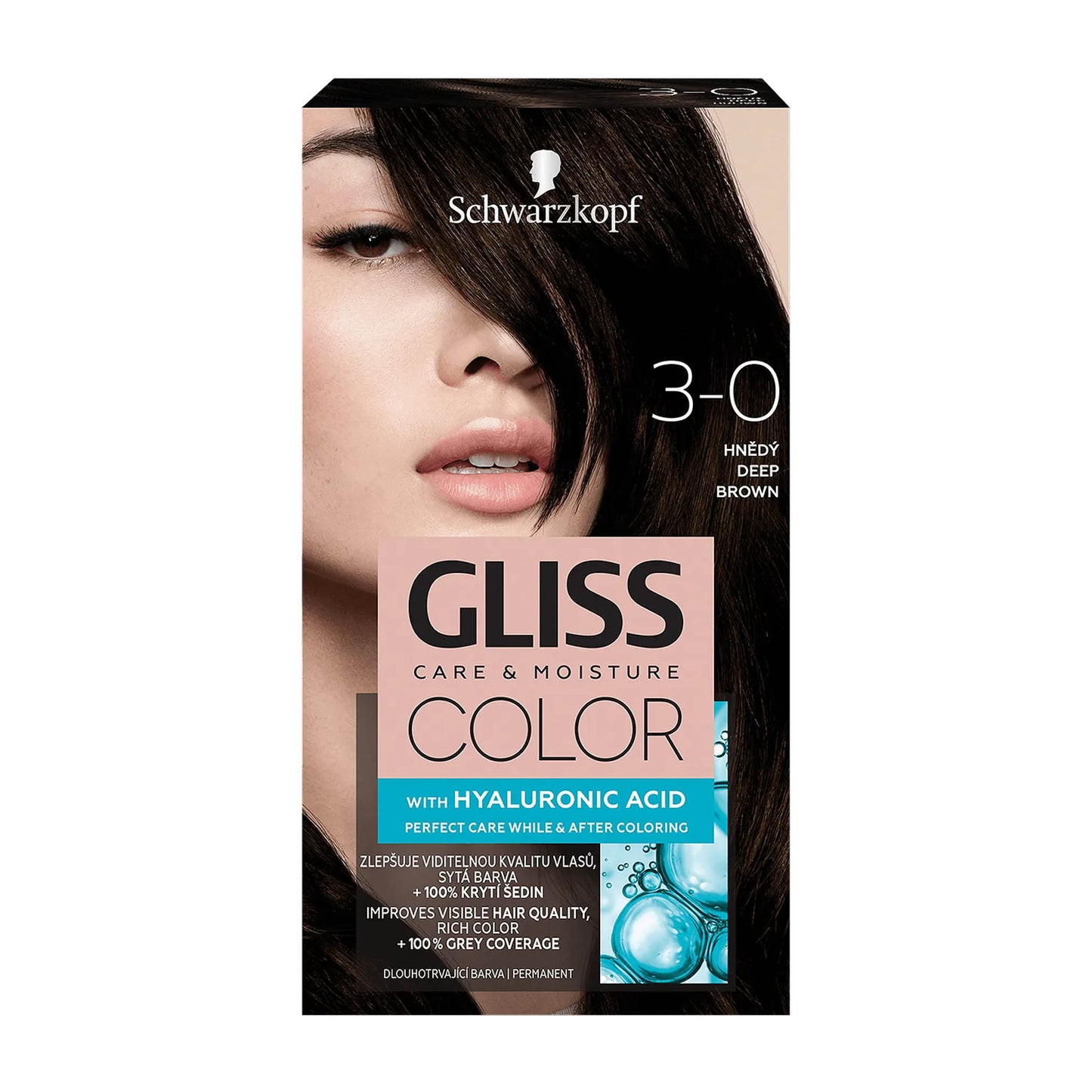 Schwarzkopf Gliss Color 3-0 Deep Brown permanent hair color