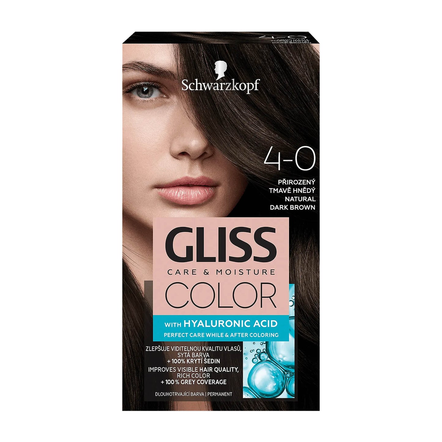 Schwarzkopf Gliss Color 4-0 Natur Dunkelbraun permanente Haarfarbe