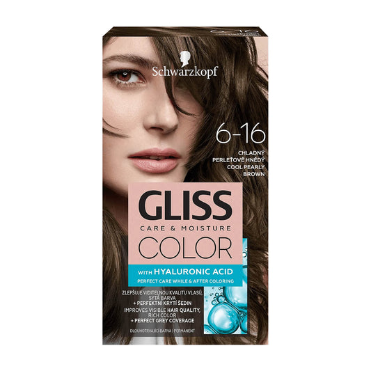 Schwarzkopf Gliss Color 6-16 Kühles Perlbraun permanente Haarfarbe