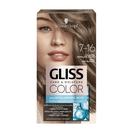 Schwarzkopf Gliss Color 7-16 Cool Ash Blonde permanent hair color